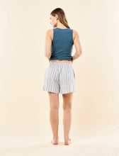 Load image into Gallery viewer, Papinelle x Karen Walker Runaway Girl Rib Shelf Bra Tank - Teal
