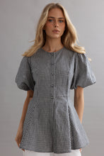 Load image into Gallery viewer, Caitlin Crisp Sofia Blouse - Ink/White Gingham
