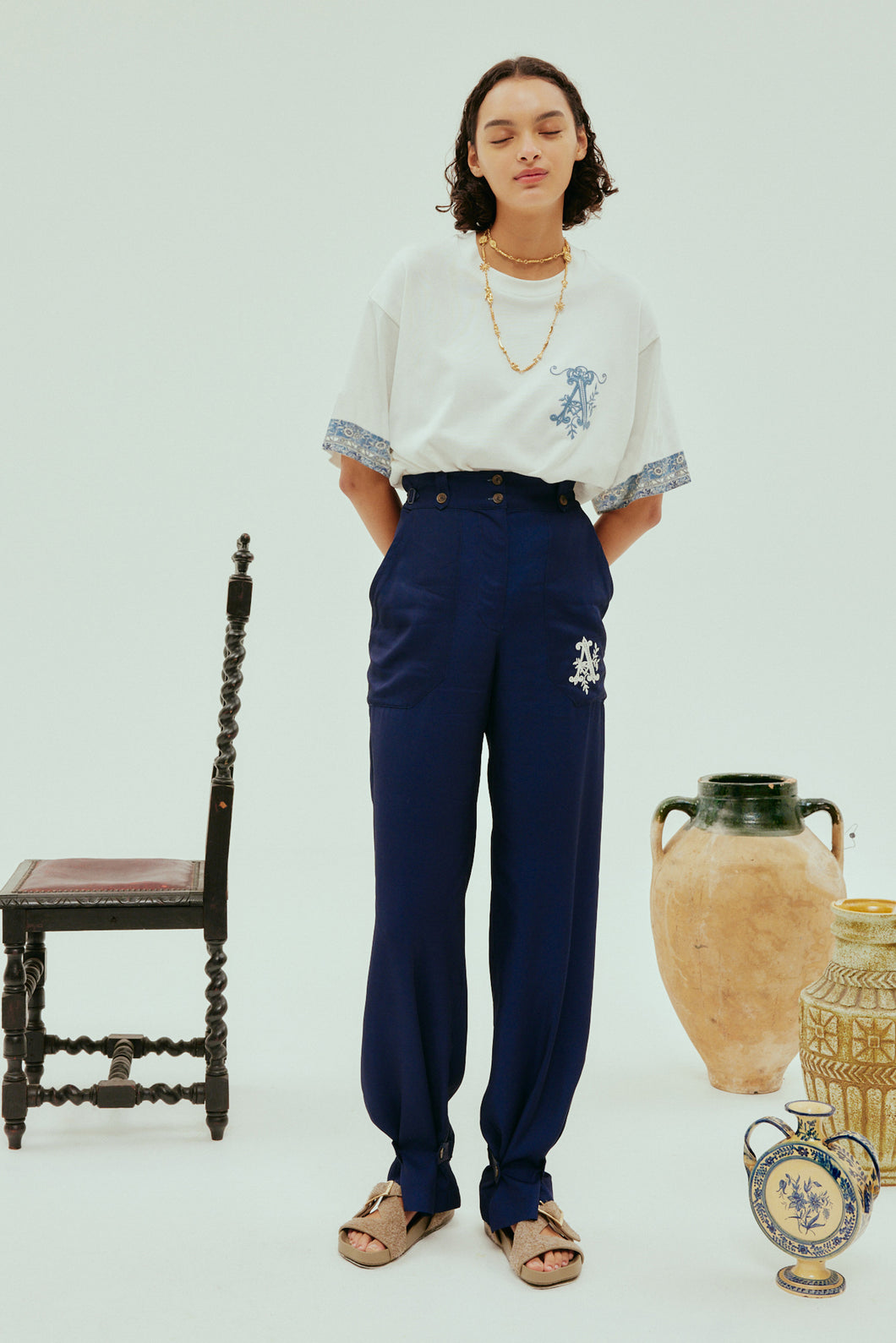 Alemais Casa Pant - Navy  Hyde Boutique   