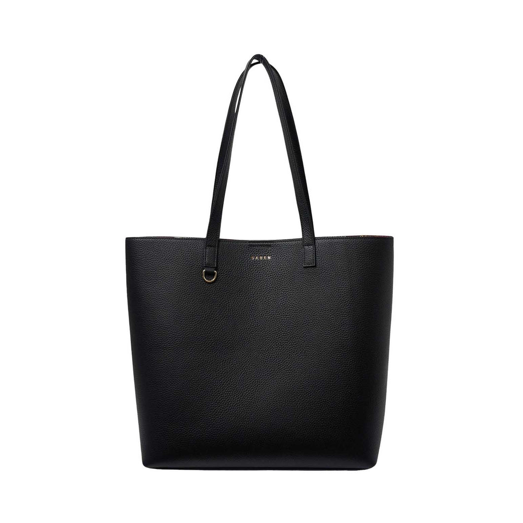 SABEN Carter Tote  - Black + Umber Chain Print