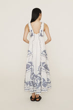 Load image into Gallery viewer, ALÉMAIS HAZEL SMOCKED EMBROIDERED MIDI DRESS (WHITE) Hyde Boutique
