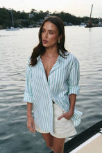 Load image into Gallery viewer, Stories Be Told You Got This Boyfriend Shirt - Green Stripe Apparel > Women > Clothing > Shirts &amp; Tops > Shirts > Boyfriend Shirts > Stories Be Told Hyde Boutique
