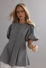 Load image into Gallery viewer, Caitlin Crisp Sofia Blouse - Ink/White Gingham
