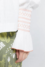 Load image into Gallery viewer, Karen Walker Gaia Long Sleeve Smocked Blouse - Off White/Watermelon  Hyde Boutique   
