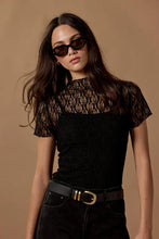 Load image into Gallery viewer, Among The Brave Lace Short Sleeve Top - Black Arriving Thursday
