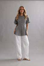 Load image into Gallery viewer, Caitlin Crisp Sofia Blouse - Ink/White Gingham
