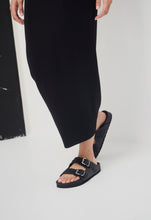 Load image into Gallery viewer, La Tribe Buckle Sandal - Black (with Gold Buckle)  Hyde Boutique   
