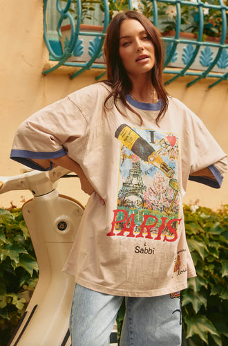 Sabbi The Paris Love Notes Tee - Cream Hyde Boutique