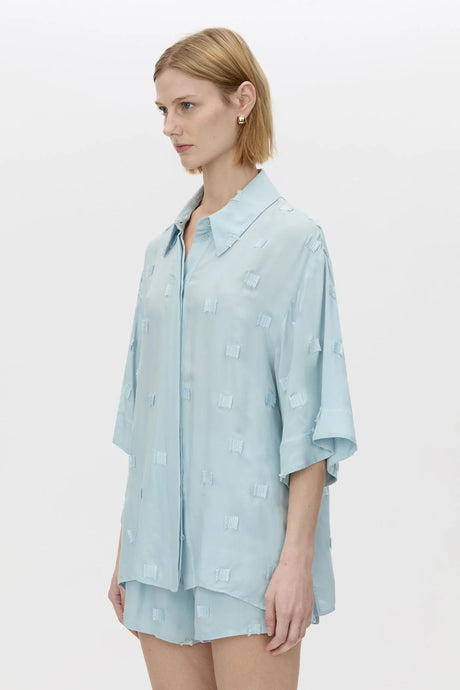 Camilla and Marc Otillie 2.0 Short Sleeve Top - Soft Blue Hyde Boutique