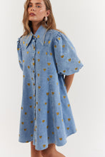 Load image into Gallery viewer, La Bohéme Girls Peyton Mini Dress - Denim Hearts Hyde Boutique
