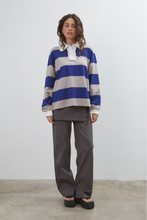 Load image into Gallery viewer, Commonplace Ocean Frill Polo - Navy/Grey/White Hyde Boutique
