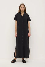 Load image into Gallery viewer, Assembly Label Heather Silk Blend Shirt Dress - Black
