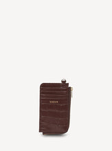 Load image into Gallery viewer, Saben Winona Card Holder - Espresso Croc Accessories > Women > Accessories > Bags &amp; Wallets > Wallets &amp; Card Holders > Card Holders > Saben Saben
