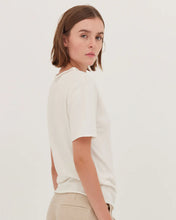 Load image into Gallery viewer, Cloth &amp; Co Funnel Neck Tee - White  Hyde Boutique   
