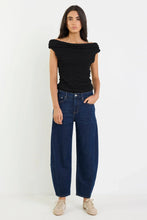 Load image into Gallery viewer, Among The Brave Graduate Stretch Barrel Jeans - Dark Blue Arriving Monday
