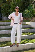 Load image into Gallery viewer, Among The Brave Varsity Barrel Jean - Ivory Arriving Thursday Clothing > Jeans > Barrel Leg Jeans > High Waisted Jeans > Among The Brave Hyde Boutique
