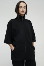 Load image into Gallery viewer, Rebe Cotton Zip Sweater - Black Hyde Boutique
