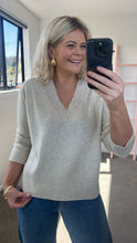 Load image into Gallery viewer, Aleger N.136 Cashmere Blend Oversized V Neck - Shell Arriving Early March Hyde Boutique
