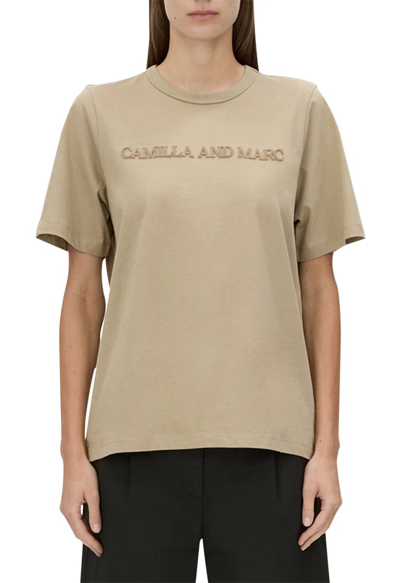 Camilla and Marc Tia Flocking Logo Tee - Sepia Hyde Boutique