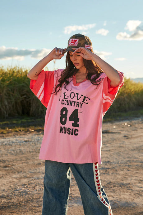 Sabbi The Very Oversized - Country Music Tee Pink Arriving End Aug Hyde Boutique