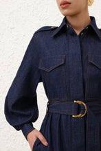 Load image into Gallery viewer, Zimmermann Denim Cargo Midi Dress - Ink (code: LW+) Hyde Boutique
