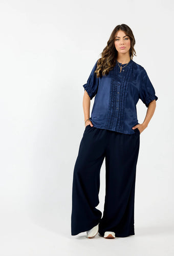 Drama the Label Triplet Blouse - Indigo  Hyde Boutique   