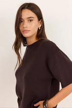 Load image into Gallery viewer, Stories Be Told Intrepid Relaxed Knit Tee - Chocolate
