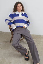 Load image into Gallery viewer, Commonplace Ocean Frill Polo - Navy/Grey/White Hyde Boutique
