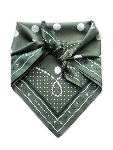 Dark Hampton - Evelyn Petite Silk Scarf Green  Hyde Boutique   