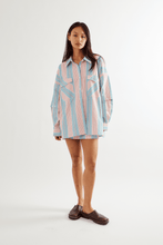 Load image into Gallery viewer, Commonplace Eastern Shirt - Baby Blue/Pink Hyde Boutique
