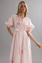 Load image into Gallery viewer, Caitlin Crisp Horizon Shirt Dress - Blooming Bud
