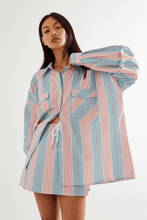 Load image into Gallery viewer, Commonplace Eastern Shirt - Baby Blue/Pink Hyde Boutique
