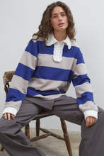 Load image into Gallery viewer, Commonplace Ocean Frill Polo - Navy/Grey/White Hyde Boutique
