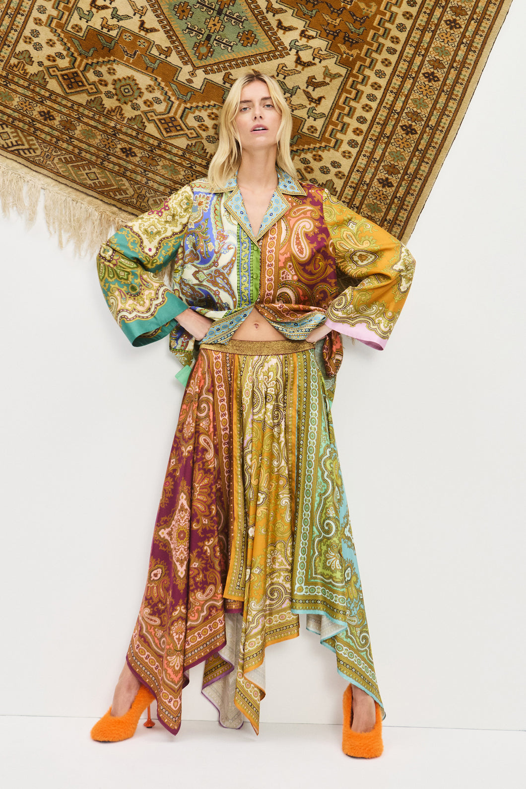 Alemais Clemenza Spliced Silk Shirt - Multi Hyde Boutique
