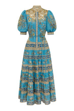 Load image into Gallery viewer, Alemais Cassie Tiered Midi Dress - Blue Hyde Boutique
