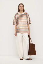 Load image into Gallery viewer, Assembly Label Monte Stripe Cotton Short Sleeve Tee - Earth/Antique White
