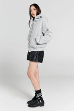 Load image into Gallery viewer, Karen Walker Runaway Girl Cropped Oversized Hoodie - Grey Marle
