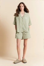 Load image into Gallery viewer, Papinelle x Karen Walker Seersucker Stripe Boxer PJ - Olive
