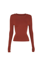 Load image into Gallery viewer, Mossman Brooklyn Top - Rust Apparel > Women > Clothing > Tops > Long Sleeve Tops > Ribbed Jersey Tops > Mossman Hyde Boutique
