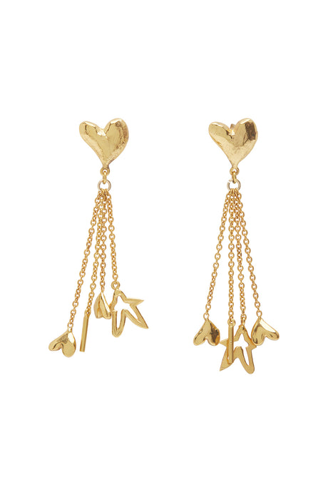 Alémais High Roller Heart Tassle Stud Earrings - Gold  Hyde Boutique   