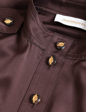 Load image into Gallery viewer, Zimmermann Utility Shirt - Chocolate Apparel > Women > Clothing > Shirts &amp; Tops > Shirts > Button-Up Shirts > Zimmermann Hyde Boutique
