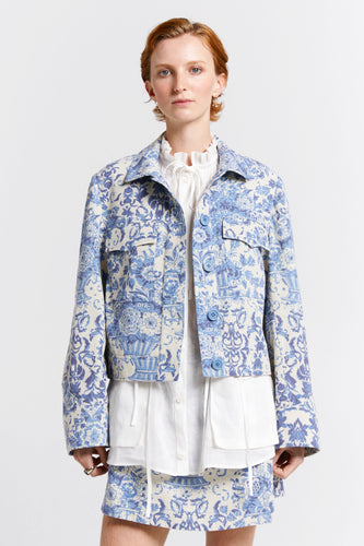 Karen Walker Antiquarium Jacket - Natural/Blue Hyde Boutique