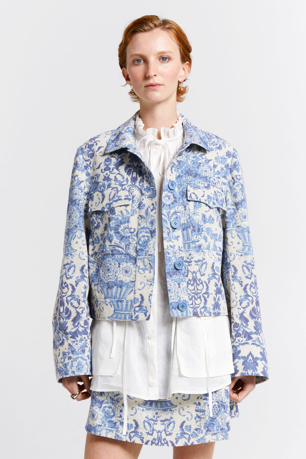 Karen Walker Antiquarium Jacket - Natural/Blue Hyde Boutique