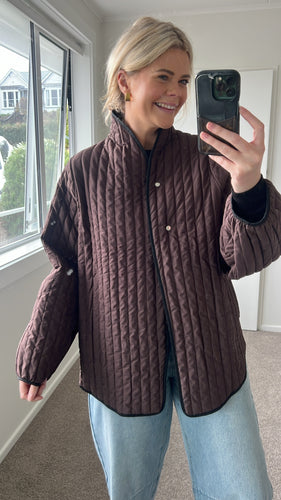 Marle Agnes Jacket - Reversible Black/Choc Hyde Boutique