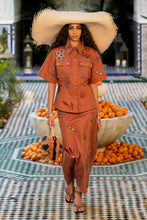 Load image into Gallery viewer, Alemais Dusty Embroidered Fitted Shirt - Rust Hyde Boutique
