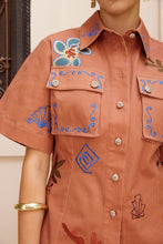 Load image into Gallery viewer, Alemais Dusty Embroidered Fitted Shirt - Rust Hyde Boutique
