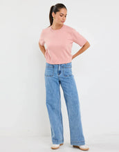 Load image into Gallery viewer, Stories Be Told Topic Cashmere Blend Soft Knit Tee - Blush Arriving Mid Sept Hyde Boutique
