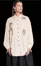 Load image into Gallery viewer, Salasai Compass Rose Shirt - Cream | Black Embroidery  Hyde Boutique   
