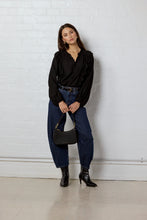 Load image into Gallery viewer, Among The Brave Graduate Stretch Barrel Jeans - Dark Blue Hyde Boutique
