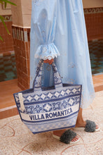 Load image into Gallery viewer, Alemais Villa Romantica Jacquard Maxi Tote - Blue
